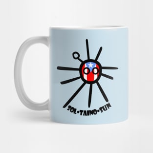 Puerto Rico Taino Sun Boricua Flag Text Mug